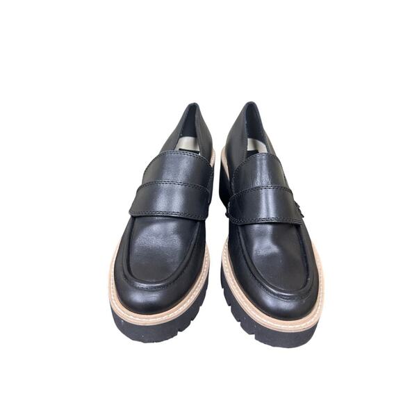 Dolce Vita Black Size 8.5 Platform Chunky Heel Loafers y2k 90s work Office Siren - Picture 3 of 13